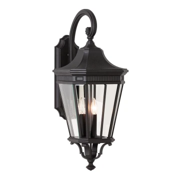 Feiss - Āra sienas lampa COTSWOLD LANE 3xE14/60W/230V IP44 melna