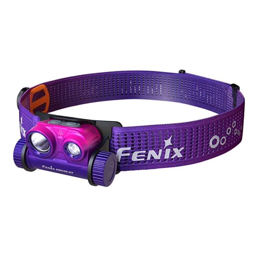 Fenix HM65RDTNEB -LED Uzlādējama galvas lampa LED/USB IP68 1500 lm 300 h violeta/rozā