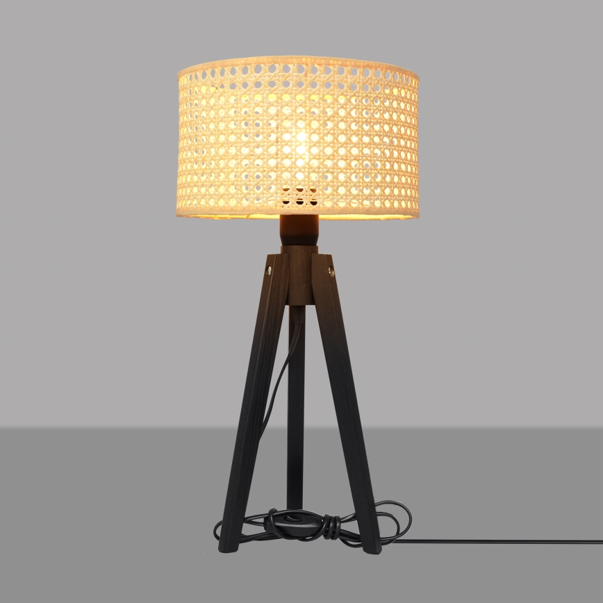Galda lampa ALBA 1xE27/60W/230V rotanga/priede