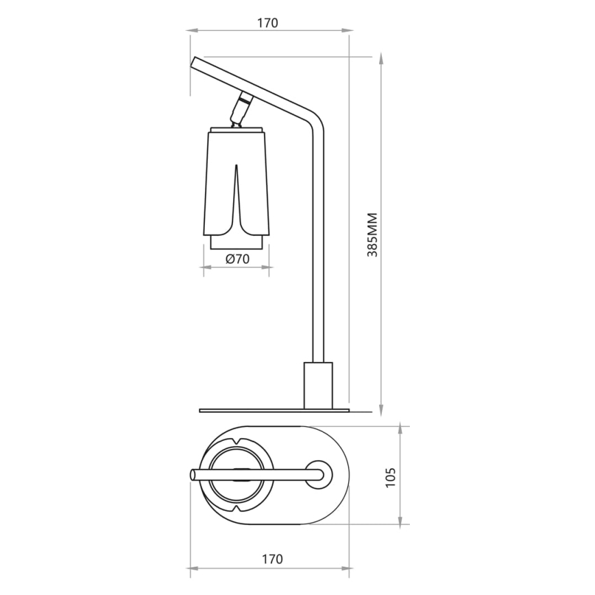 Galda lampa FLOWER 1xGU10/8W/230V melna