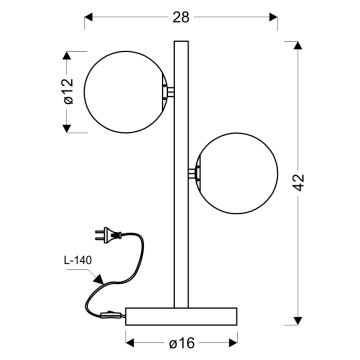 Galda lampa KAMA 2xG9/28W/230V