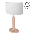 Galda lampa MERCEDES 1xE27/40W/230V 46 cm balta/ozols – FSC sertificēts
