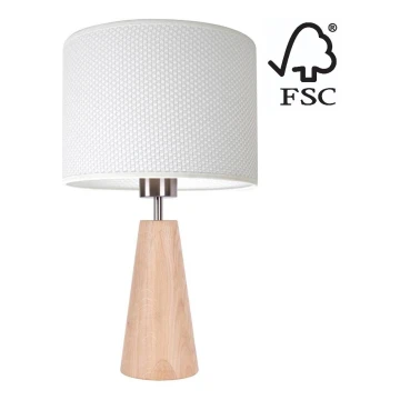 Galda lampa MERCEDES 1xE27/40W/230V d. 43 cm balta/ozols – FSC sertificēts