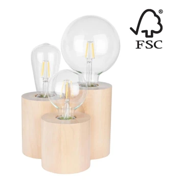 Galda lampa VINCENT 3xE27/15W/230V, bērzs - FSC sertifikāts