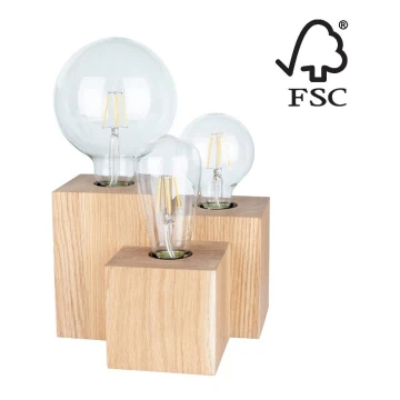 Galda lampa VINCENT 3xE27/15W/230V ozolkoka - FSC sertifikāts