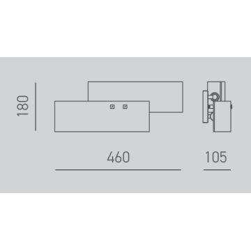 Gea Luce LARA A P arg - Sienas lampa LARA 2xE14/42W/230V sudraba