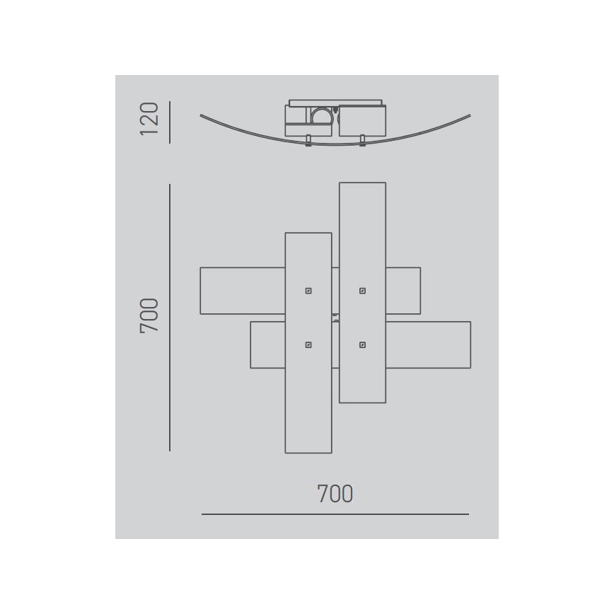 Gea Luce LARA P M arg - Griestu lampa LARA 2xE27/70W/230V 70 cm sudraba