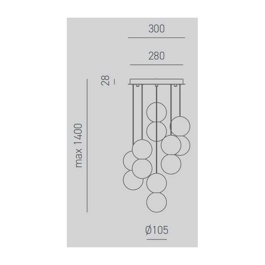 Gea Luce SFERA S6 G - Lustra ar auklu SFERA 6xG9/28W/230V