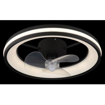 Globo - LED Aptumšojama griestu lampa ar ventilatoru LED/30W/230V 2700-6500K melna + tālvadības pults