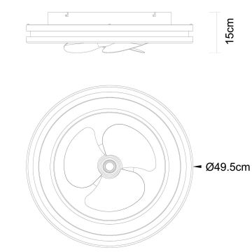 Globo - LED Aptumšojama griestu lampa ar ventilatoru LED/30W/230V 2700-6500K melna + tālvadības pults