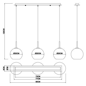 Globo - Lustra ar auklu 3xE27/60W/230V