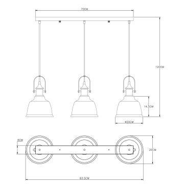 Globo - Lustra ar auklu 3xE27/60W/230V