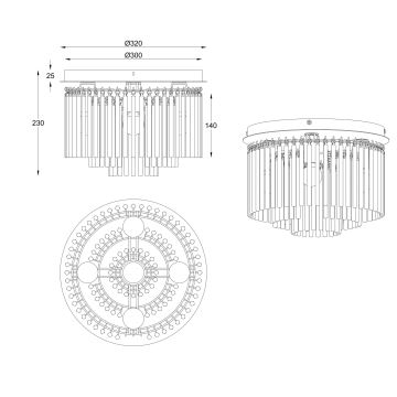 Globo - Virsapmetuma lustra 5xE14/40W/230V