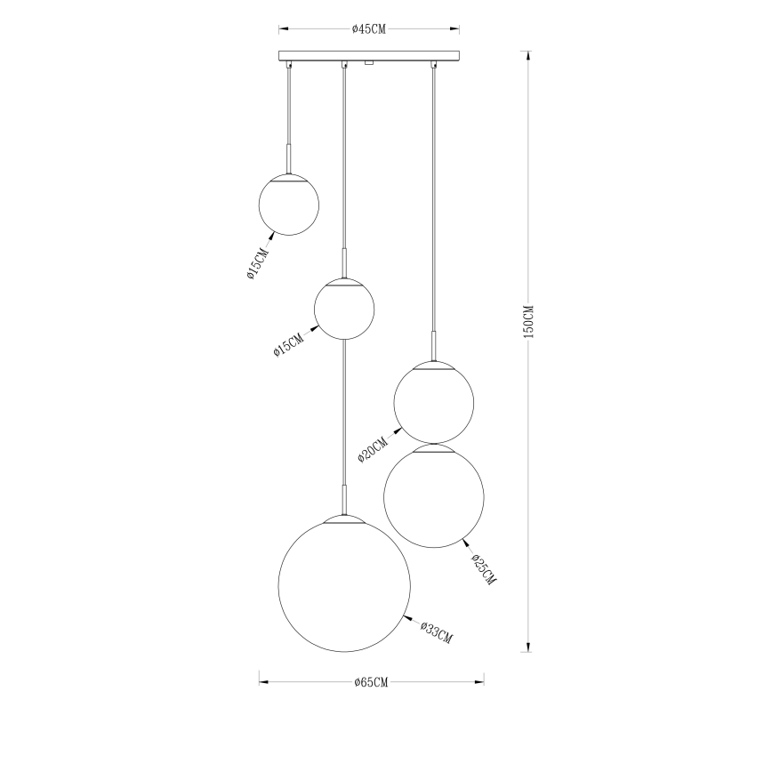 Globo - Lustra uz auklas 5xE27/60W/230V