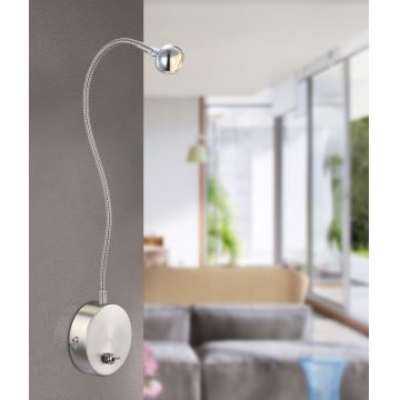 Globo - LED Elastīgs maza lampa LED/3W/230V hroms