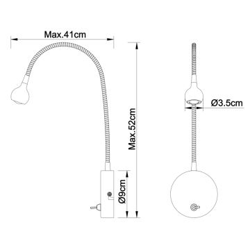 Globo - LED Elastīgs maza lampa LED/3W/230V hroms