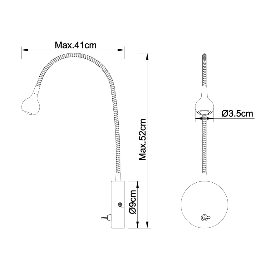 Globo - LED Elastīgs maza lampa LED/3W/230V hroms