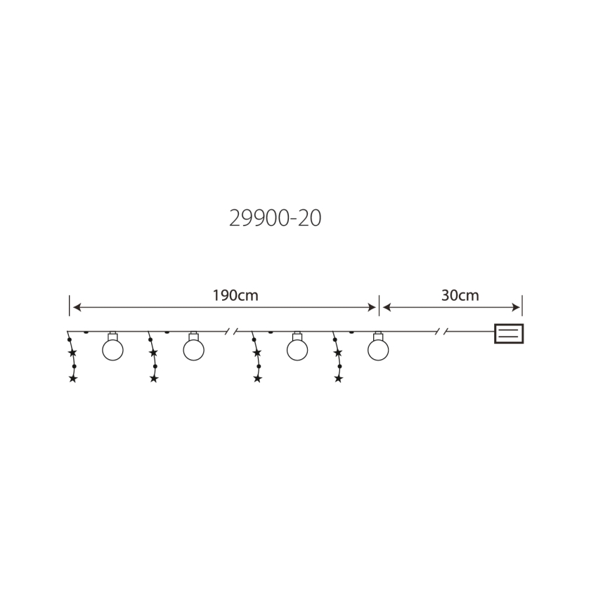 Globo 29900-20 - LED Dekoratīvā ķēde 20xLED/0,03W/2xAA