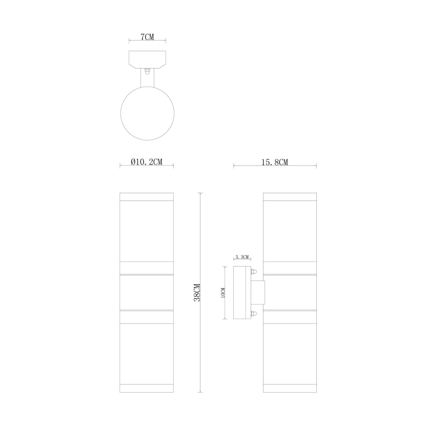 Globo - Āra sienas lampa 2xE27/60W/230V IP44