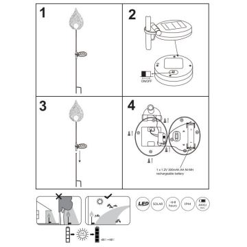 Globo - LED Saules enerģijas lampa LED/0,06W/3,2V 300mAh IP44