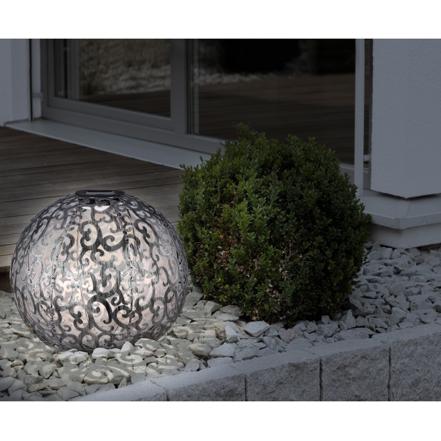 Globo - LED Saules enerģijas lampa LED/0,06W/1,2V sudraba IP44 285x400 mm