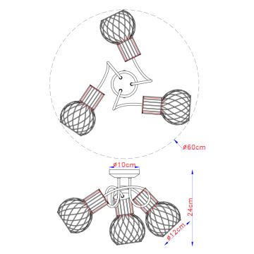 Globo - Pieliekama lustra 3xE27/40W/230V