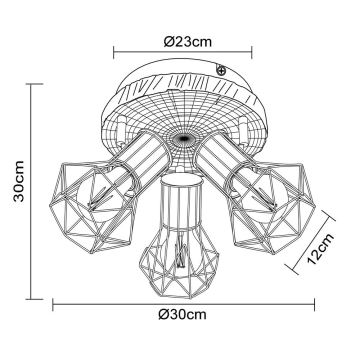 Globo - Starmetis 3xE27/60W/230V