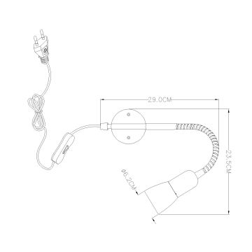 Globo - Elastīgs maza lampa 1xE14/40W/230V hroms