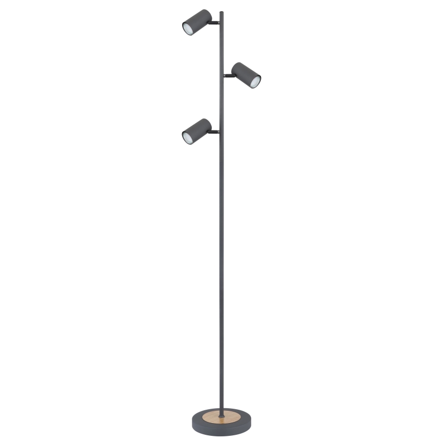 Globo - Grīdas stāvlampa 3xGU10/5W/230V pelēka