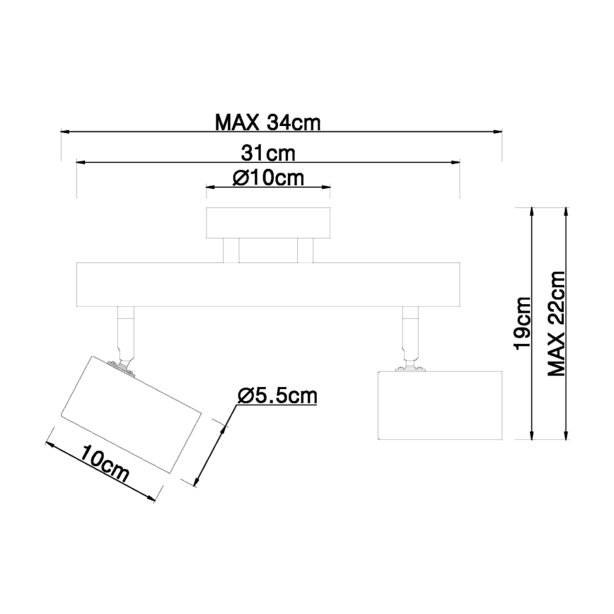 Globo - Starmetis 2xGU10/5W/230V koka/metāla