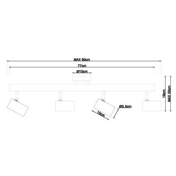 Globo - Starmetis 4xGU10/5W/230V koks/metāls