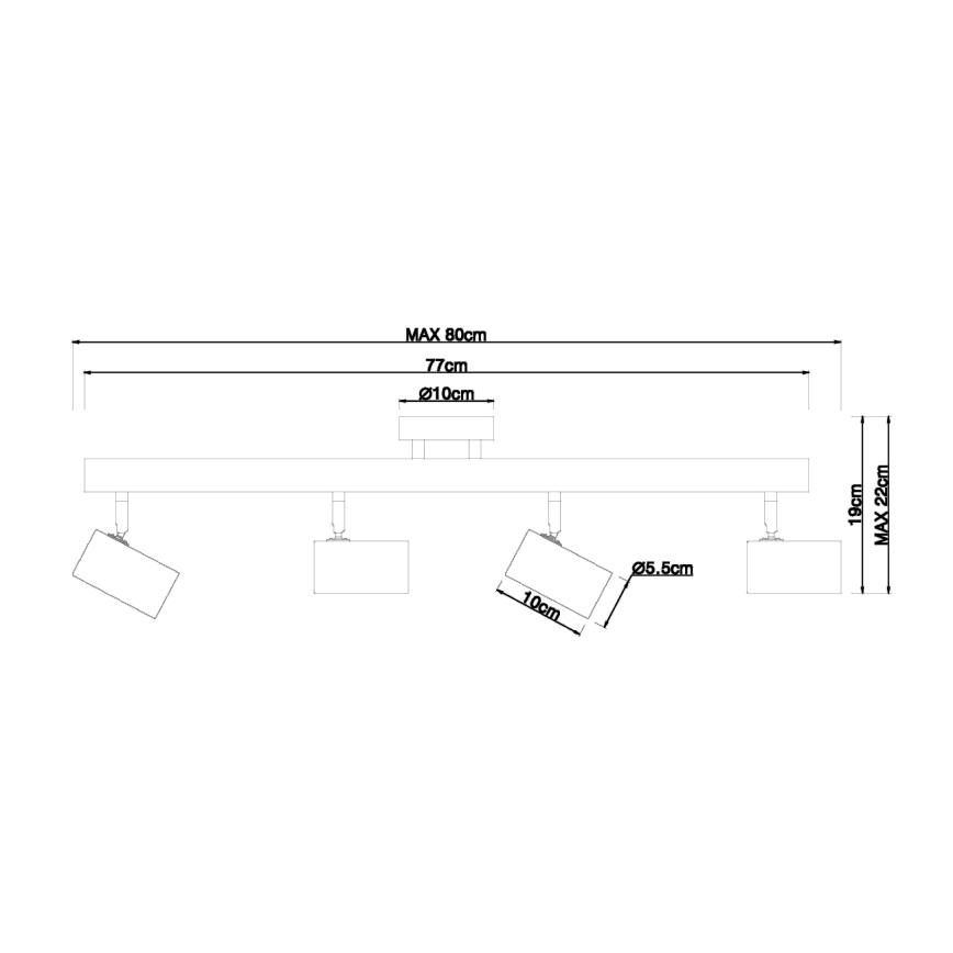 Globo - Starmetis 4xGU10/5W/230V koks/metāls