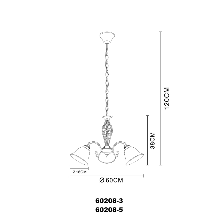 Globo - Lustra ar ķēdi 3xE27/60W/230V