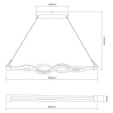 Globo 67109-30 - LED Aptumšojama lustra uz auklas PILLA 1xLED/30W/230V + tālvadības pults