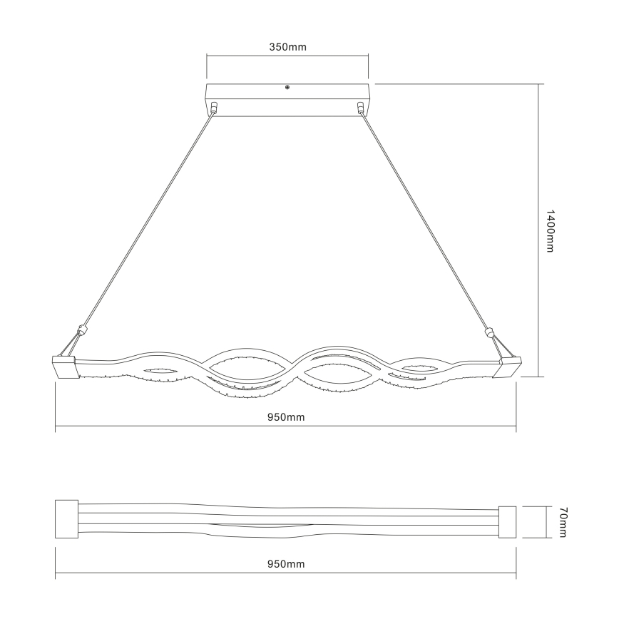 Globo 67109-30 - LED Aptumšojama lustra uz auklas PILLA 1xLED/30W/230V + tālvadības pults