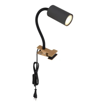 Globo - Elastīga lampa ar stiprinājumu 1xGU10/25W/230V melna/brūna