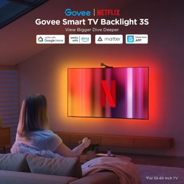 Govee - Backlight 3S Netflix TV 55-65" SMART LED aizmugurējais apgaismojums RGBICW Wi-Fi + tālvadības pults