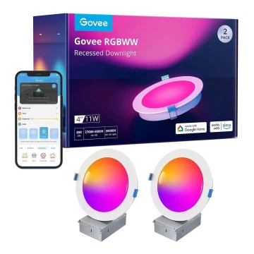 Govee - KOMPLEKTS 2x LED RGBWW Iegremdējama lampa LED/11W/230V Smart 2700-6500K