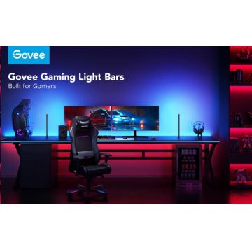 Govee - KOMPLEKTS 2x Smart Gaming Wi-Fi LED RGBIC Panels + Smart Dual + tālvadības pults