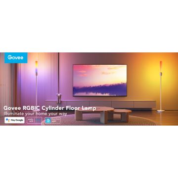 Govee - LED Aptumšojama grīdas stāvlampa CYLINDER SMART RGBICWW 2200-6500K