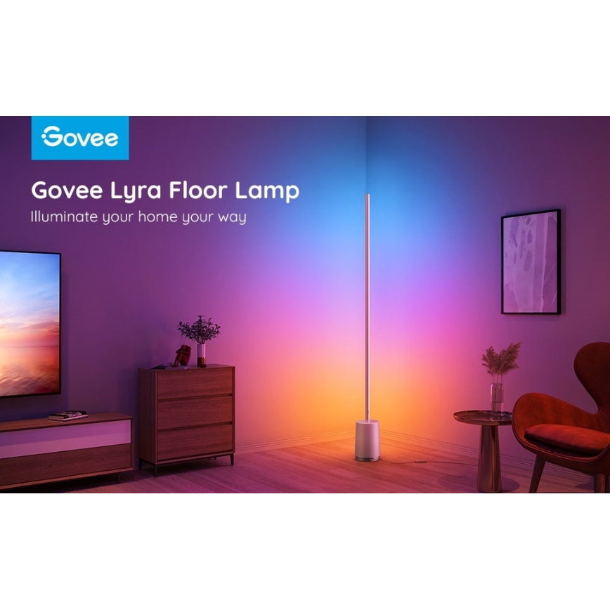 Govee - LED Aptumšojama grīdas stāvlampa Lyra Smart RGBICWW 2200-6500K Wi-Fi + tālvadības pults