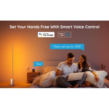 Govee - LED Aptumšojama grīdas stāvlampa Lyra Smart RGBICWW 2200-6500K Wi-Fi + tālvadības pults