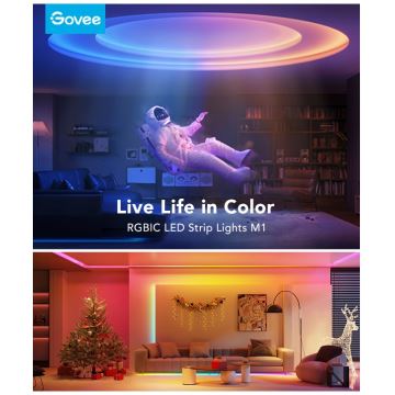 Govee - M1 PRO PREMIUM Viedā RGBICW+ LED josla 2m Wi-Fi Matter