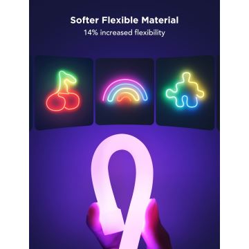 Govee - Neon 2 MATTER salokāma LED josla 3m RGBIC Wi-Fi IP67