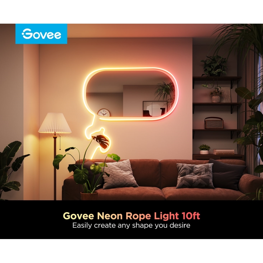 Govee - Neon 2 MATTER salokāma LED josla 3m RGBIC Wi-Fi IP67