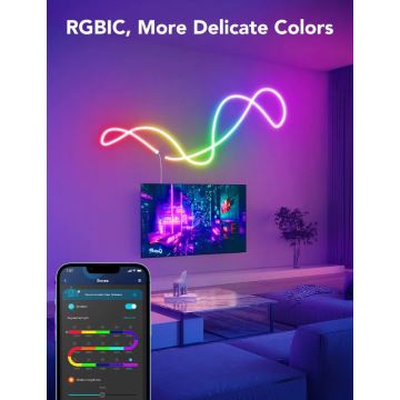 Govee - Neon SMART salokāma LED josla - RGBIC - 3m Wi-Fi IP67