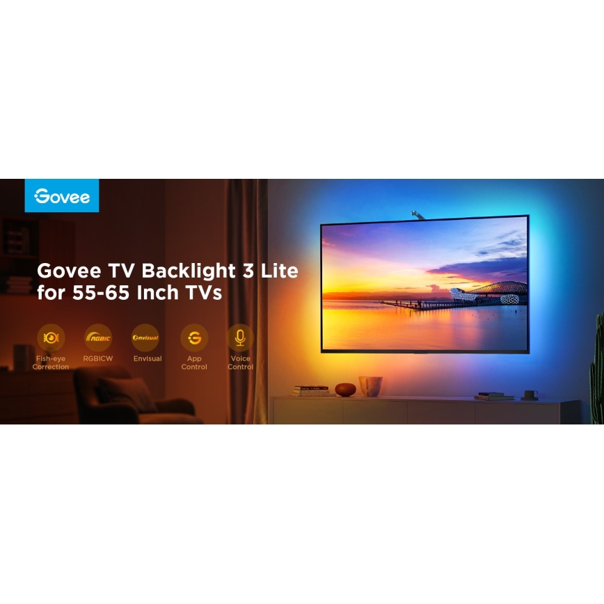 Govee - TV Backlight 3 Lite TV 55-65" SMART LED aizmugurējais apgaismojums RGBICW Wi-Fi IP67 + tālvadības pults