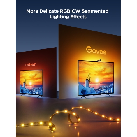 Govee - TV Backlight 3 Lite TV 75-85" SMART LED aizmugurējais apgaismojums RGBICW Wi-Fi IP67 + tālvadības pults