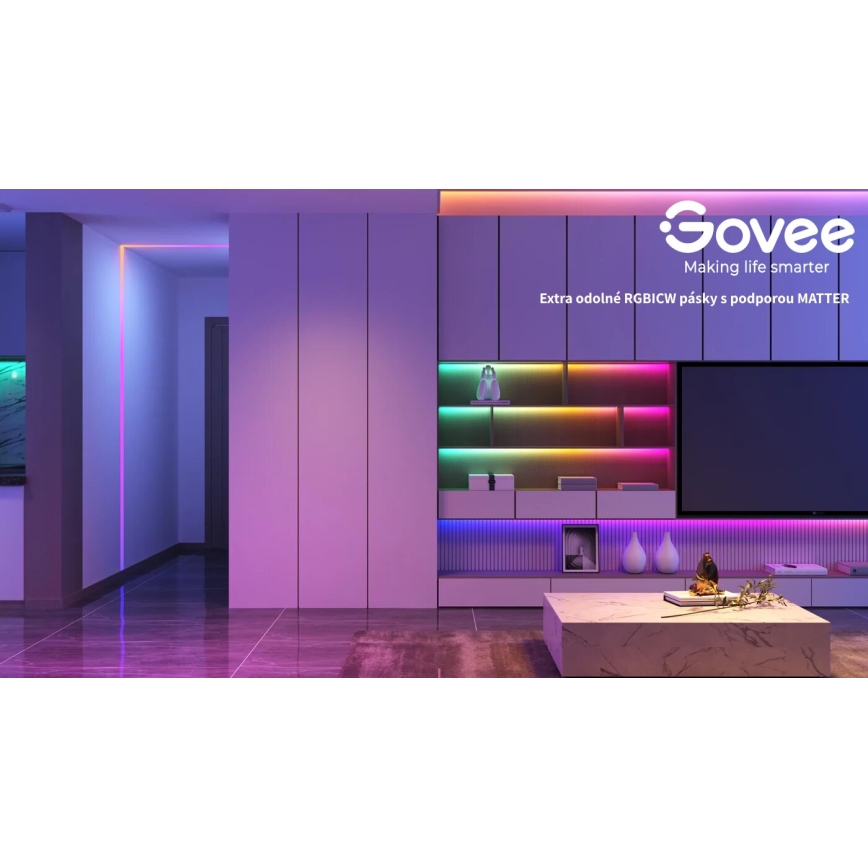 Govee - Wi-Fi RGBICW Smart PRO LED josla 10m MATTER - īpaši izturīga