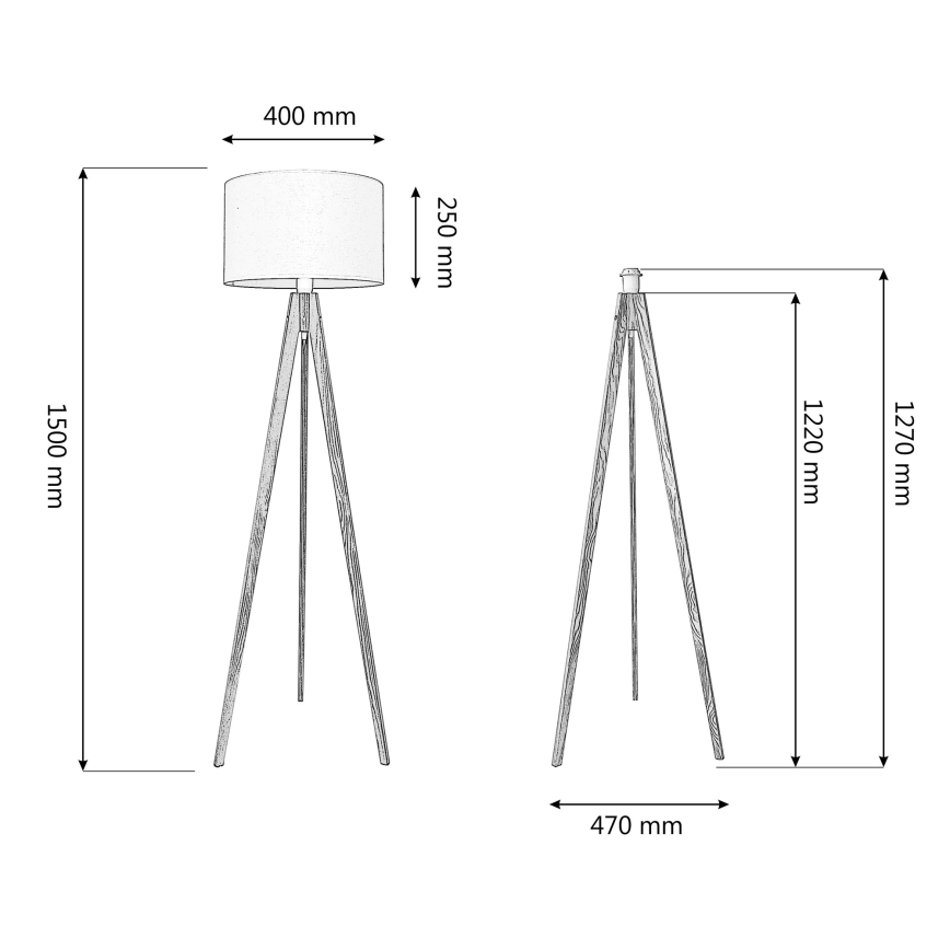 Grīdas stāvlampa ALBA 1xE27/60W/230V balta/priede